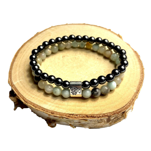 bracelet magnetique et pierre amazonite, equilibre les chakras, spiritualité, idée cadeau, boutique sri-shop.com 