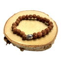 bracelet indien indonesien pour femme ou homme rudraksha marron fonce avec tete de boudha argent sur sri-shop