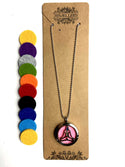 Médaillon Yoga et 7 pierres de chakra, collier avec pendentif diffuseur d'huile essentielle, cadeau à offrir pour noel, boutique sri-shop.com