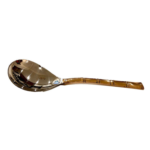 cuillère en inox et cuivre, cuillere de service, pour plat indien, sri-shop.com 