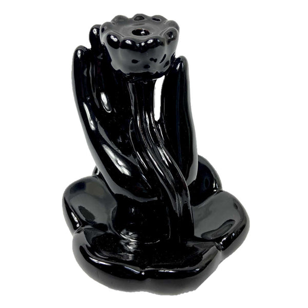 Fontaine à encens, cascade de fumée, en céramique, noir, bruleur d'encens en cone, idée cadeau, boutique sri-shop.com