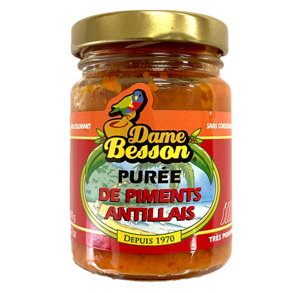 Purée de piment antillais, très fort et très piquant, Dame Besson, Guadeloupe