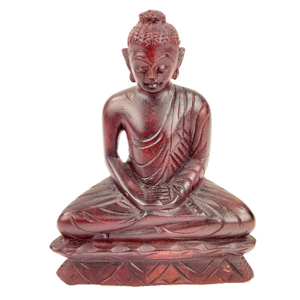 Statuette de Boudha en bois sculpté, buddha, fait main