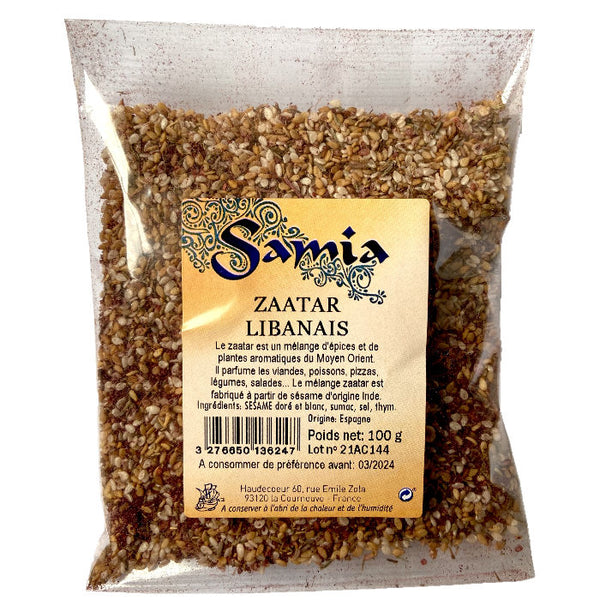 zaatar libanais, za'atar, zahtar, mélange d'épice du moyen orient, sumac, thym, sésame, Samia